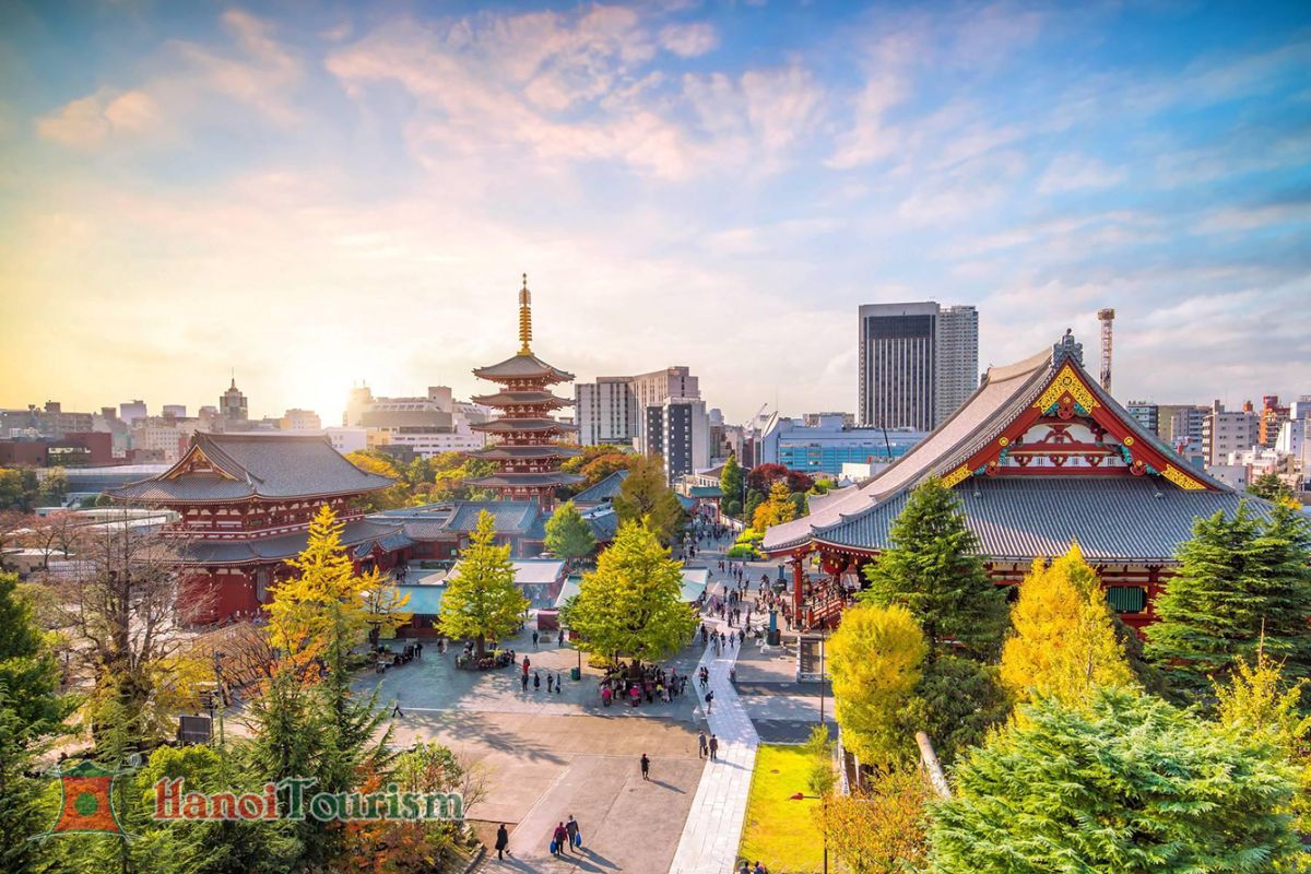 Chùa Asakusa Kannon - Nhật Bản mùa thu